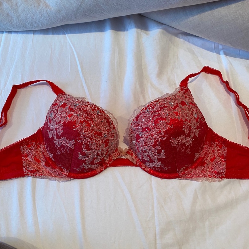 VS sexy red lace push up bra 32D